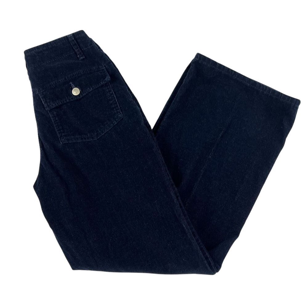 Vtg Corduroy Pants‎ Womens Sz 3 ellemenno Y2K Wide Leg Relaxed Baggy Grunge Navy